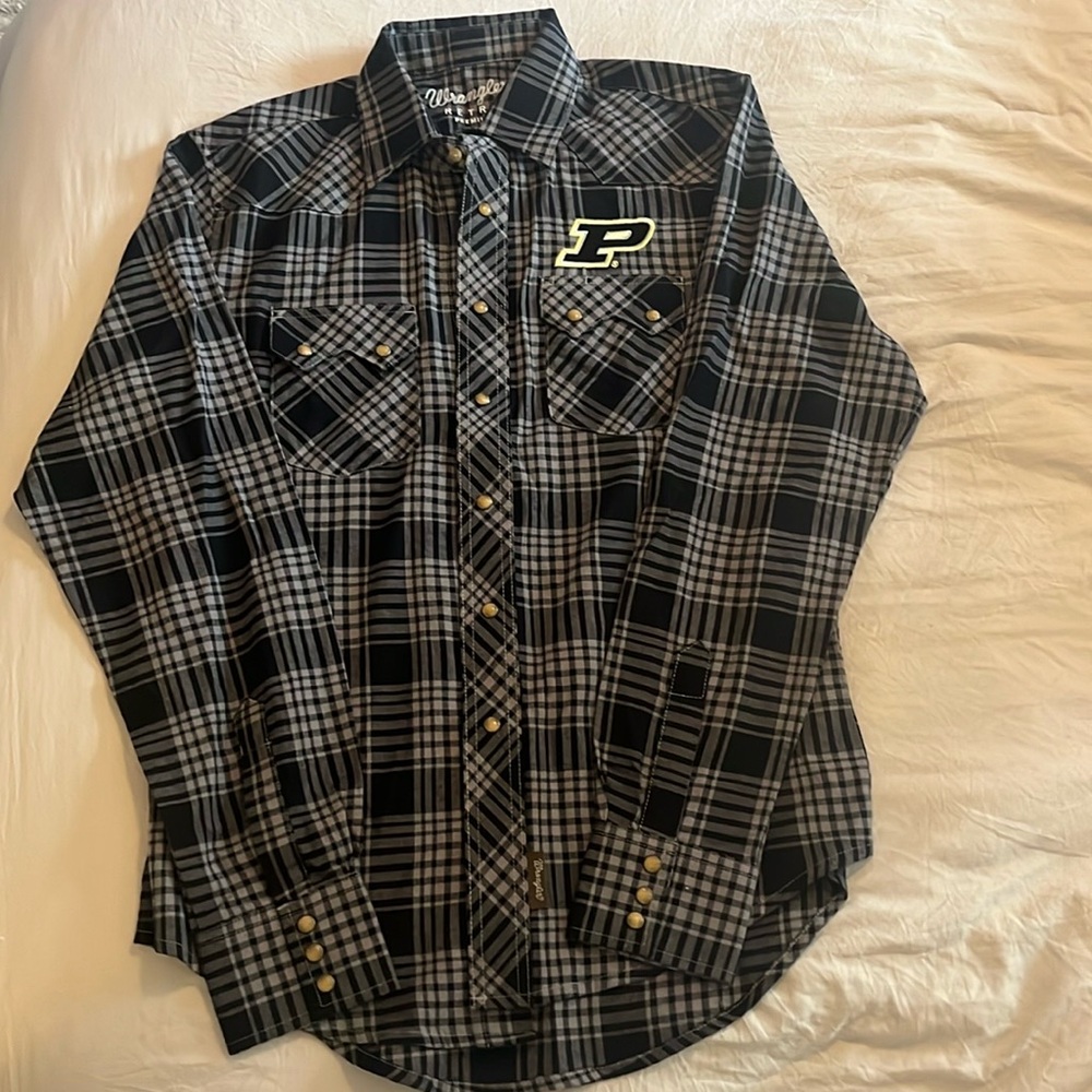 Purdue Wrangler x Colosseum Plaid Snap Shirt